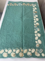 Soft Organza saree with thread work and tissue applique borders - MCW605