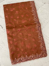 Blended tussar saree with cutwork border- MSHK266
