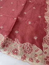 Silky kota saree with applique borders MS9831