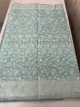 Premium Crush Organza saree with chikankari work- MCH378 PastelBlue