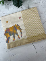 Blended semi tussar silk saree with embroidery MSJ677