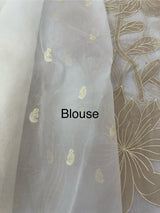 Semi organza saree with appliqué work - MSH906