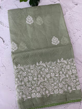 Soft kota checks saree with embroidery - MS7676