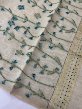 Kanta Handstitched Blended tussar silk saree MS15844