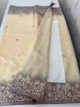 Soft Organza saree with embroidery borders MCW638