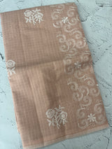 Kota moonga checks embriodery saree MS1494 DustyPeach