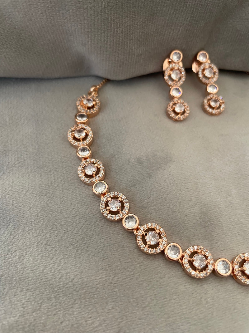 Miriyam CZ rosegold necklace Set