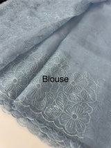 Glass Organza saree with thread work - MCW889