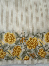 Mul chanderi saree with cross stitch embriodery & zari lines MSH272