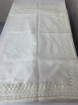 Soft Organza saree with cutwork borders and sequins work - MOS4551