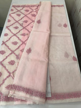Kota Moonga checks saree with Chikankari work MSH241