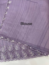 Semi tussar saree with cutwork MSHK566 Lavender