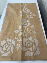 Soft mul chanderi saree with applique work- MSH200 Chiku
