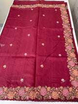 Blended tussar saree with cutwork border- MSHK695