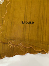Blended tussar saree with applique borders MTSS459