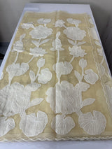 Semi organza saree with appliqué work - MSH906- Beige(2)