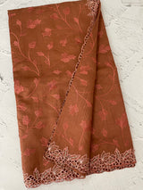 Blended tussar saree with cutwork border- MSHK266