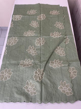 Blended tussar saree with applique work MTSS459