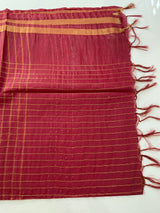 Bhagalpuri Semi tussar saree MS896- CrimsonRed
