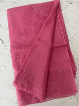 Soft Organza saree with embroidery- MCW680 Pink