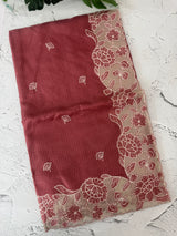Silky kota saree with applique borders MS9831
