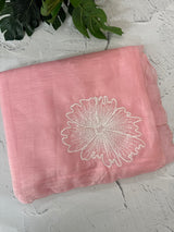 Crush Organza saree with applique work MBS677 PeachPink