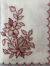 Kota Moonga checks Applique work saree MSH286- White to Red