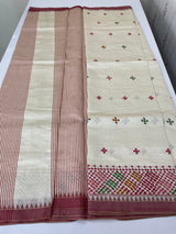Blended tussar silk saree with embroidery- MSH490