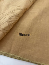 Soft mul chanderi saree with applique work- MSH200 Chiku