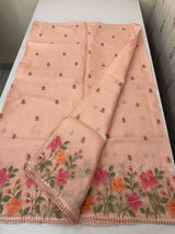 Silky kota saree with embriodery MS16263 PastelPeach