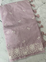 Soft Silky kota saree with embriodery MSF165 PinkLavender