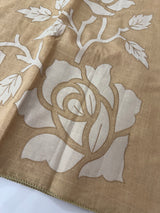Soft mul chanderi saree with applique work- MSH200 Chiku
