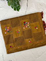 Blended tussar saree with kanta embroidery and cutwork - MS5223