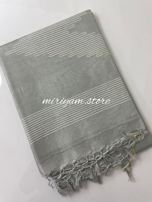 Silver tissue silk saree MTSS4885