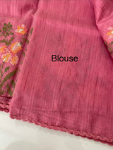 Blended matka Tussar silk saree with embroidery MS4856