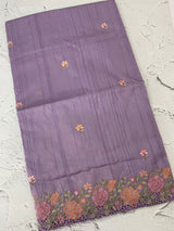 Blended tussar saree with cutwork border- MSHK695