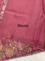 Blended tussar saree with cutwork border- MSHK695