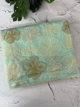 Semi organza saree with thread work - MSH910 PastelAquaBlue
