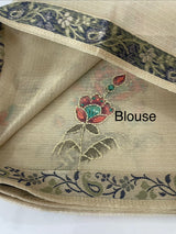 Kota Tissue silk saree with kanta work and french knots MKS3788