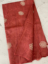 Blended tussar saree with applique borders MTSS459