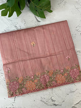 Blended tussar saree with cutwork border- MSHK695