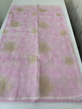Viscose organza saree with thread work - MSH925 PastelPink