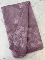 Glass tissue organza saree with embroidery MSF121 DustyMauve (2)
