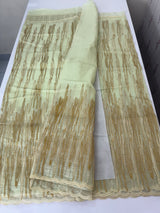Semi organza saree with thread work - MSH910 PastelGreen