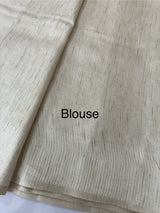Blended tussar saree with embriodery - MS8665 Cream