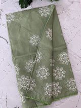 Soft kota checks saree with embroidery - MS7676