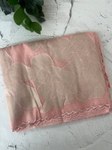 Premium Silk organza saree with applique work MSSA671 PeachPink
