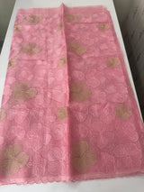 Viscose organza saree with thread work - MSH925 Pink