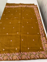 Blended tussar saree with cutwork border- MSHK695 SpicyMymustard