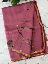 Crush Georgette-Organza saree with kanta embroidery and 3D prints saree MSB3